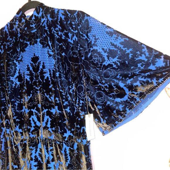 NEW Anthropologie Mock-Neck Burnout Velvet Mini Dress Womens Size 10 Whimsigoth - Picture 3 of 9